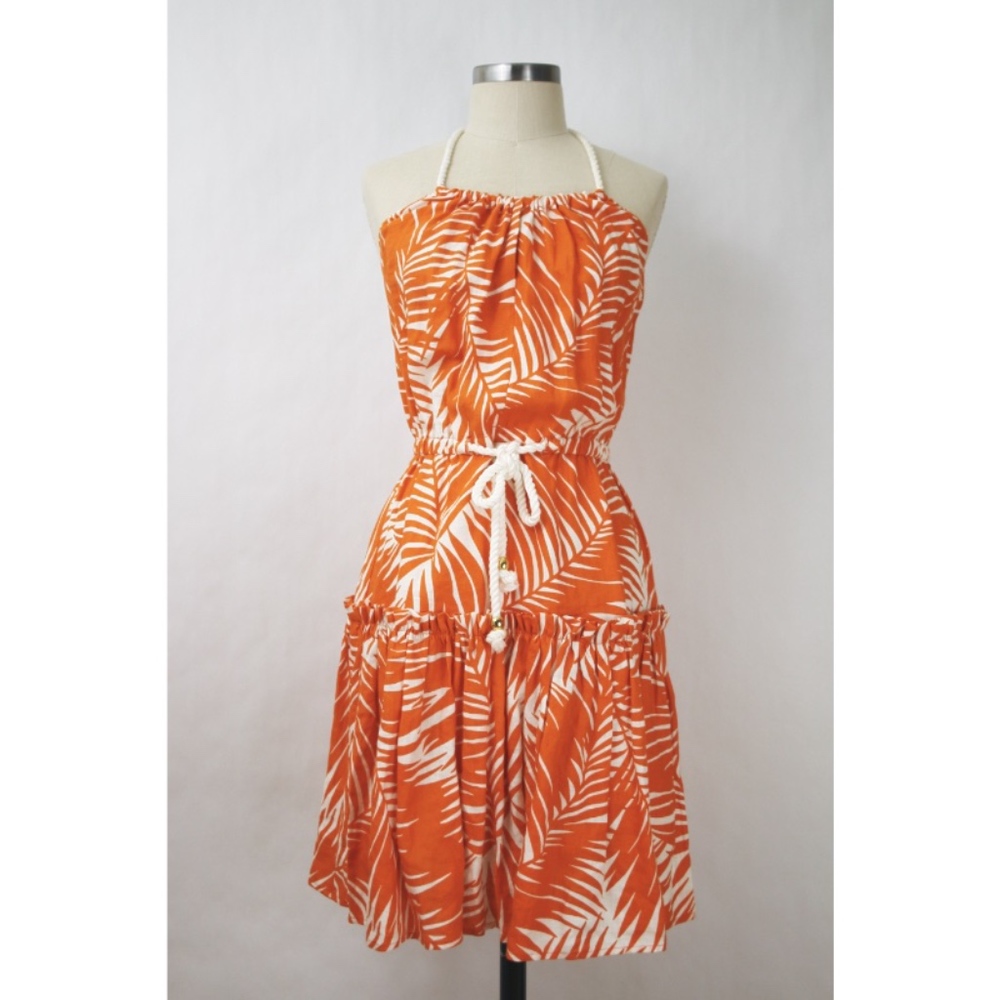 • Milly • Rope Detailed Tropical Halter Dress